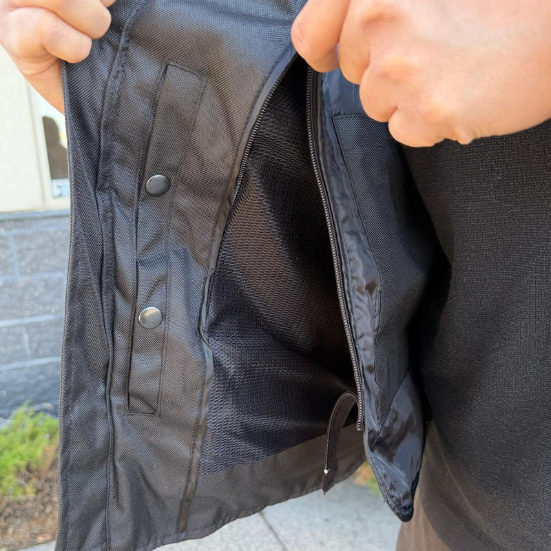 Open Road Men's Reflective Skull Cordura Motorcycle Jacket-8