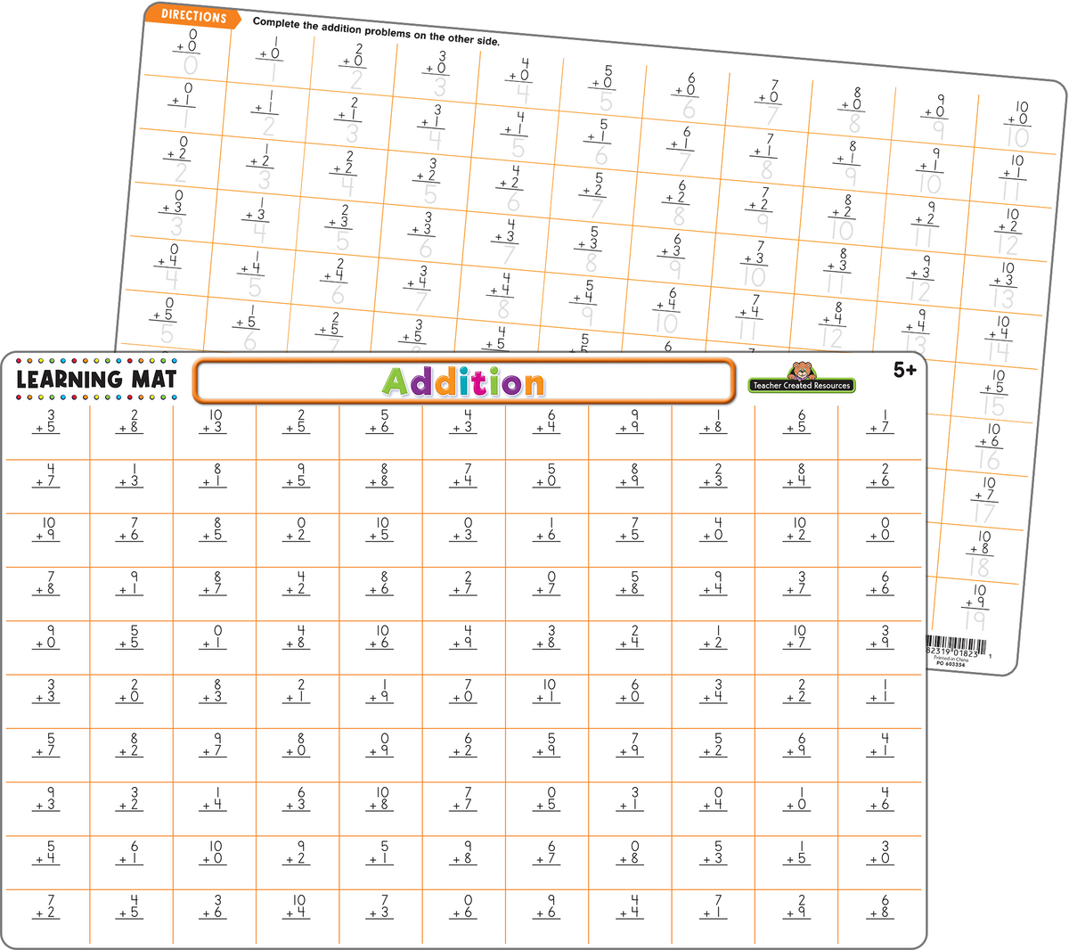 Teacher Created Resources - Addition Learning Mat - Large Table Mat - Ages 5+-1