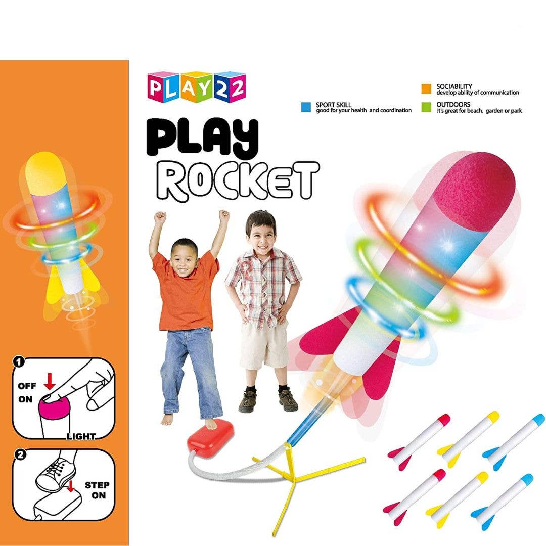 Play22 - Toy Jump Rocket Launcher Set with LED Lights - Ages 5+-2