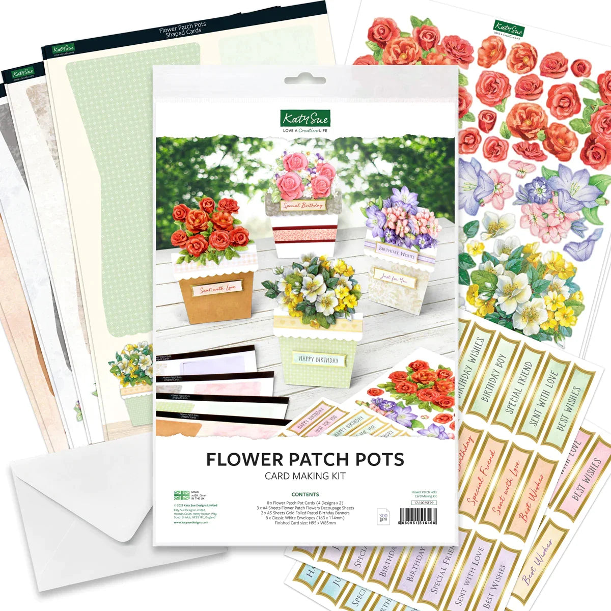 Flower Patch Pots Card Making Kit-2