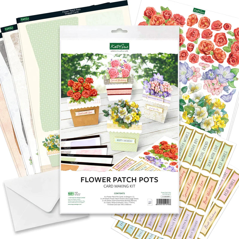 Flower Patch Pots Card Making Kit-2