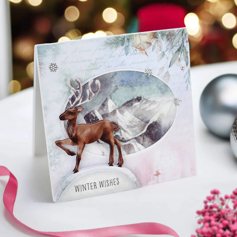 Watercolour Christmas Animals, Die-Cut Pop Up Cards-4