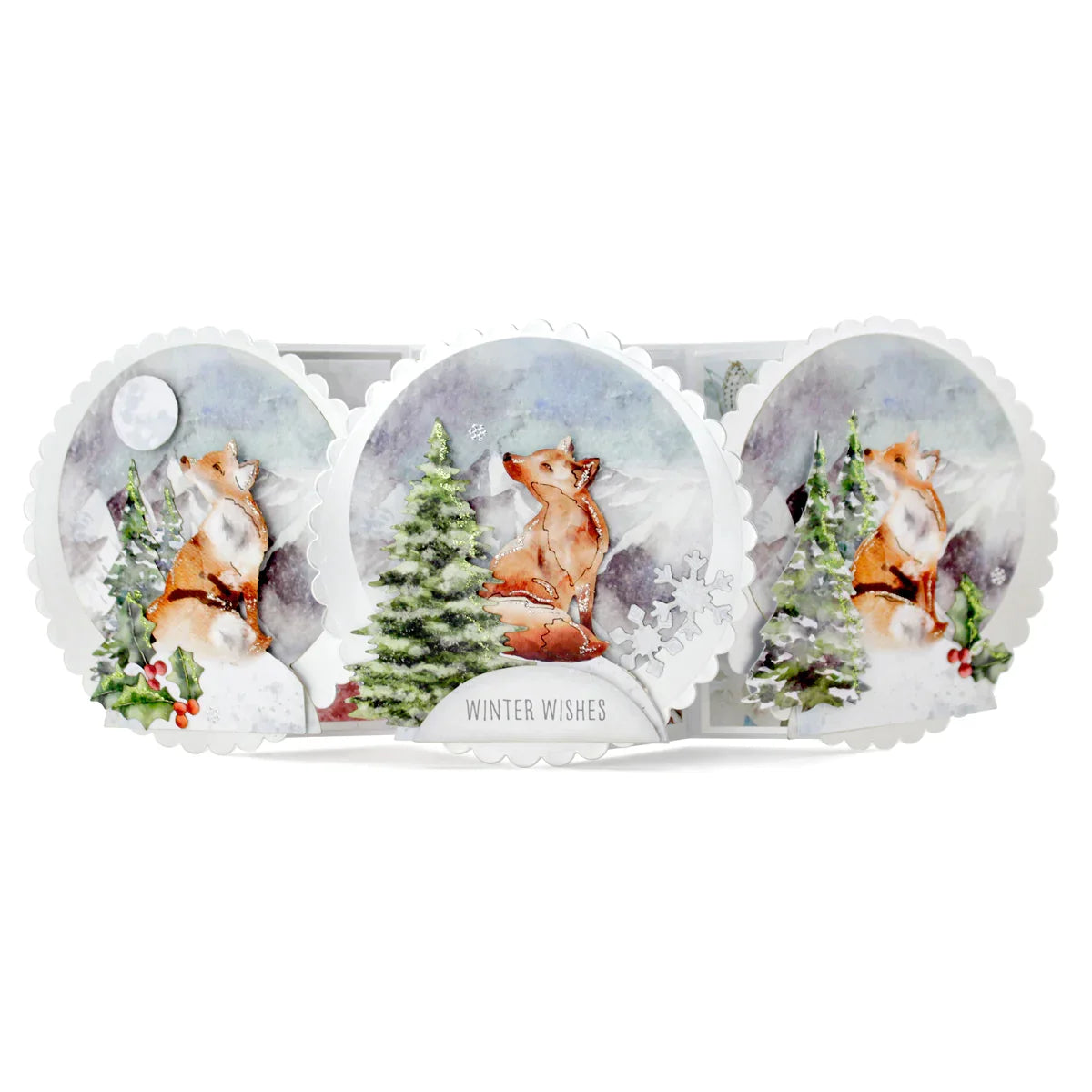 Watercolour Christmas Animals, Die-Cut Pop Up Cards-5