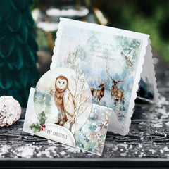 Watercolour Christmas Animals, Die-Cut Pop Up Cards-7
