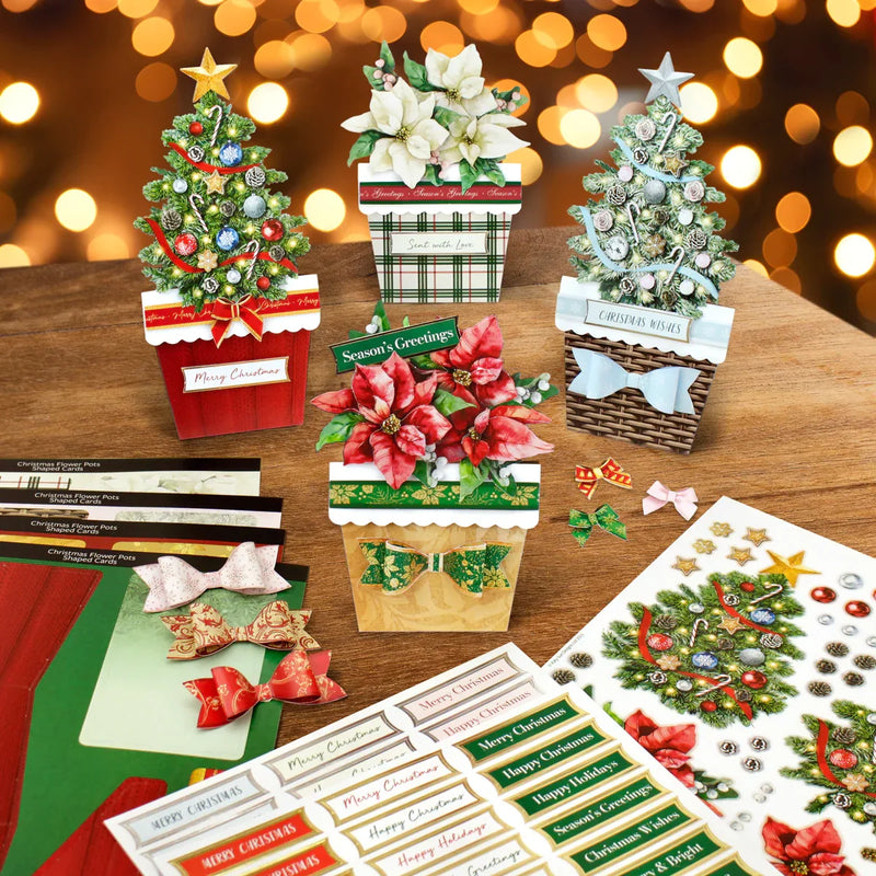 Christmas Flower Pots Card Making Kit-7