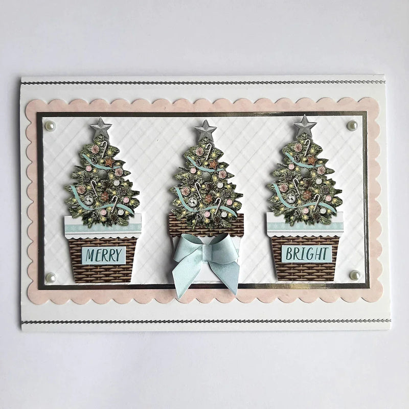 Christmas Flower Pots Card Making Kit-11
