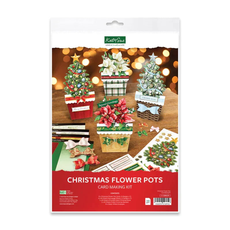 Christmas Flower Pots Card Making Kit-1