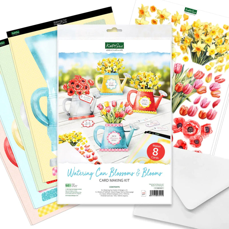 Watering Can Blossoms and Blooms, Card Making Kit-2