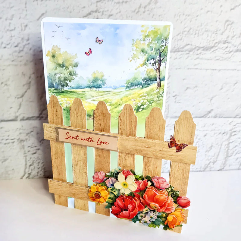 Pretty Petals Picket Fence, Card Making Kit-13