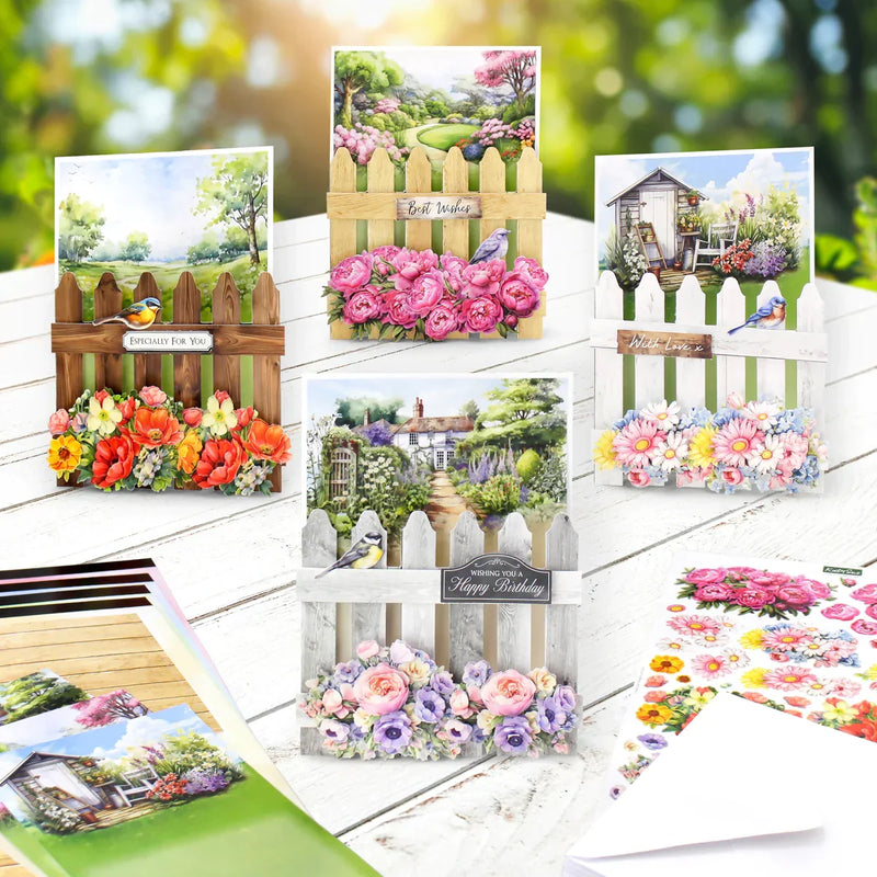 Pretty Petals Picket Fence, Card Making Kit-5