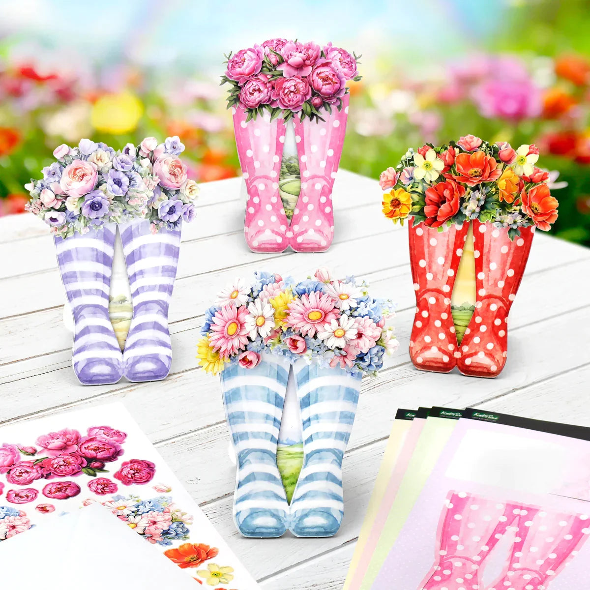 Botas de agua maravillosas, kit para hacer tarjetas-5