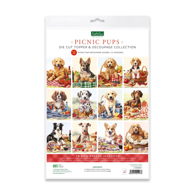 Picnic Pups Die Cut Topper & Decoupage Collection-1