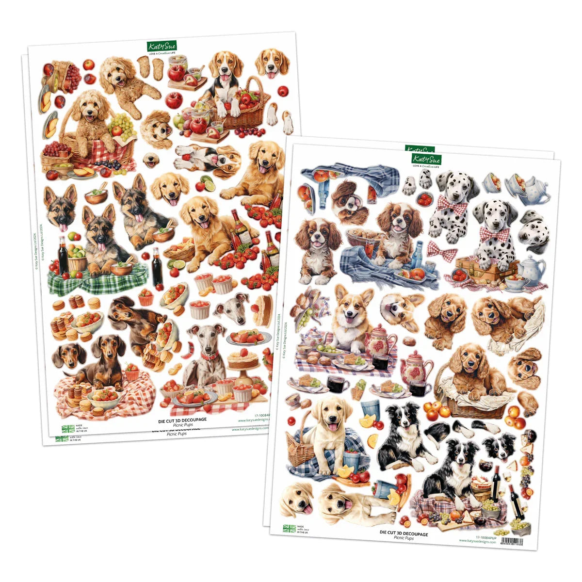 Picnic Pups Die Cut Topper & Decoupage Collection-4