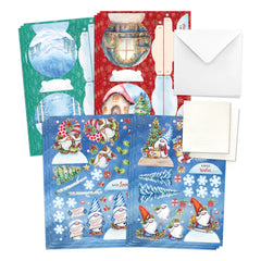 Christmas Garden Gnomes, Pop Up Card Making Kit-3