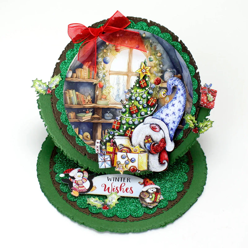 Christmas Garden Gnomes, Pop Up Card Making Kit-6