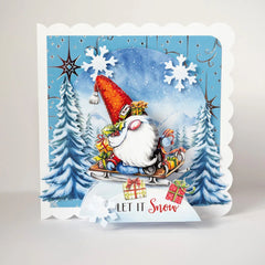 Christmas Garden Gnomes, Pop Up Card Making Kit-9