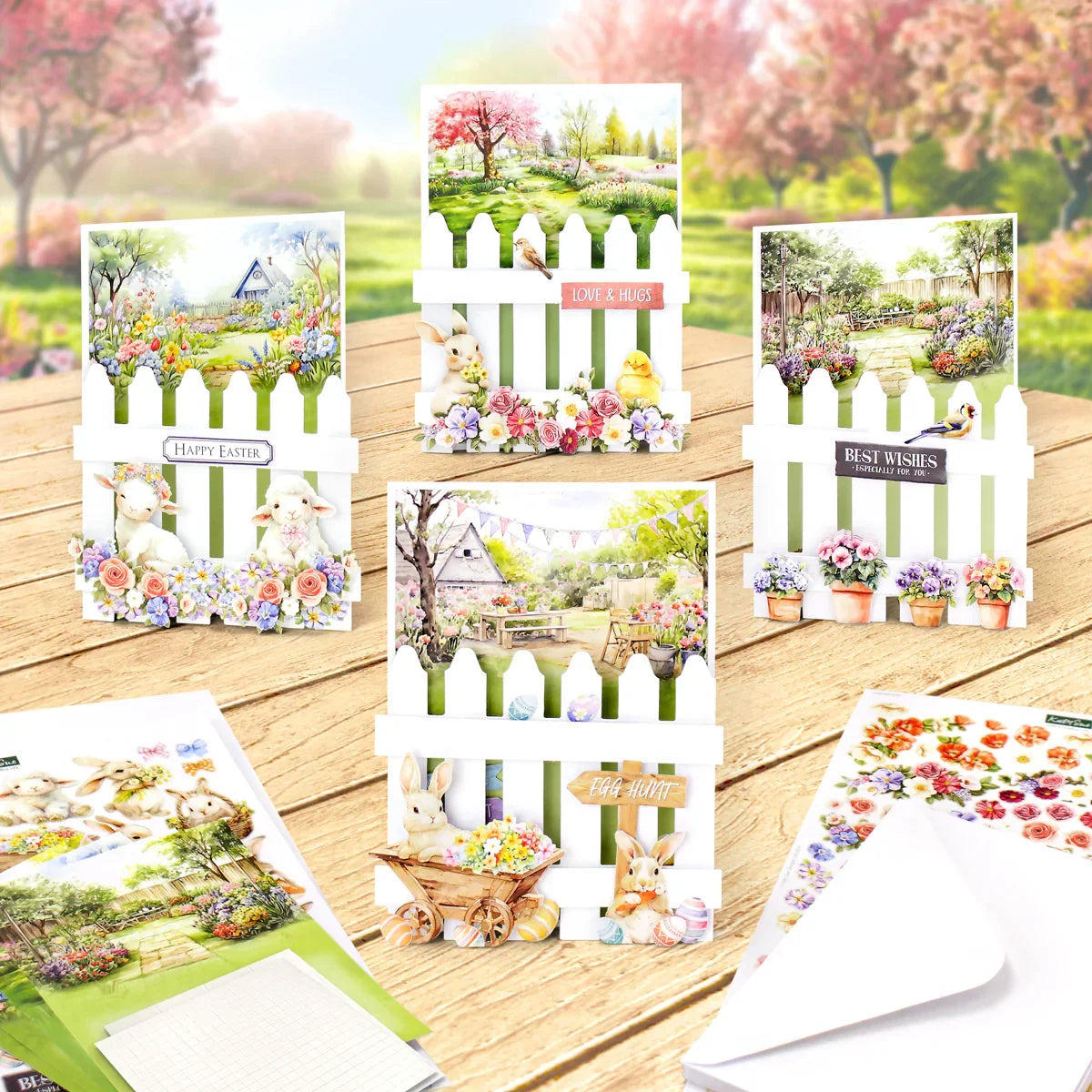 Spring Garden Picket Fence, Card Making Kit-5