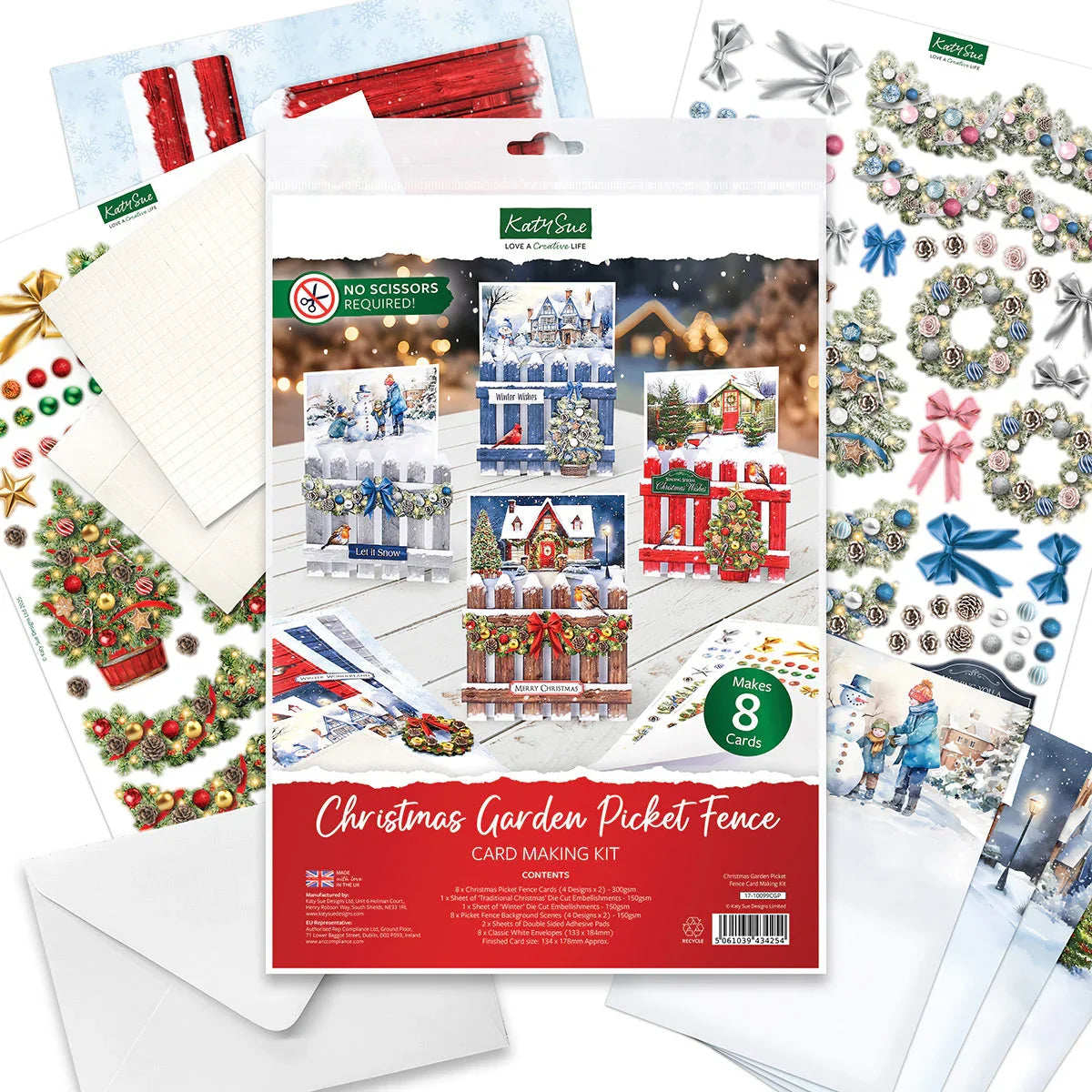 Kit de fabrication de cartes Clôture de jardin Katy Sue Christmas-2