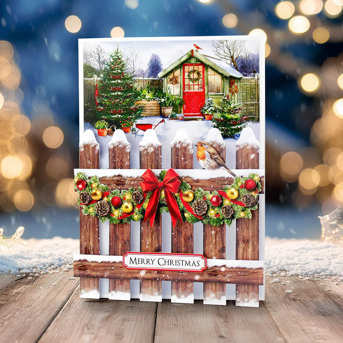 Kit de fabrication de cartes Clôture de jardin Katy Sue Christmas-5