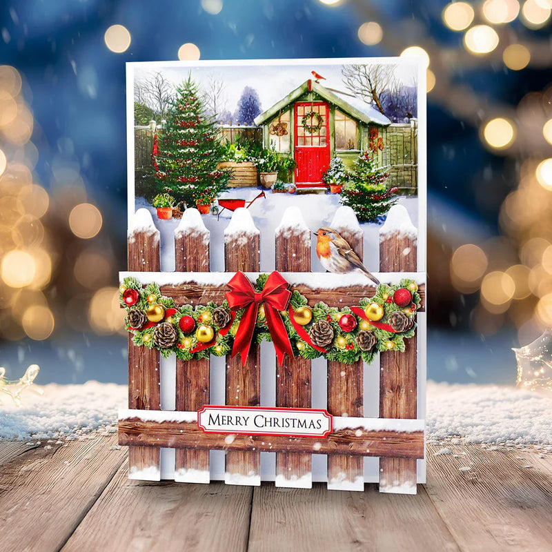 Kit de fabrication de cartes Clôture de jardin Katy Sue Christmas-5
