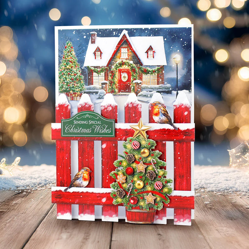 Kit de fabrication de cartes Clôture de jardin Katy Sue Christmas-7