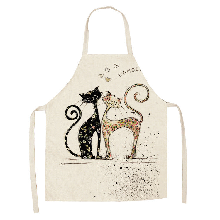European and American cartoon cute cat apron-20