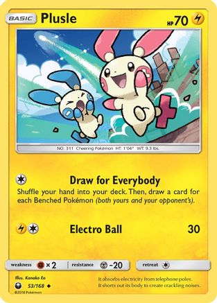 Plusle 53/168 - SM  Celestial Storm Reverse Holofoil-1
