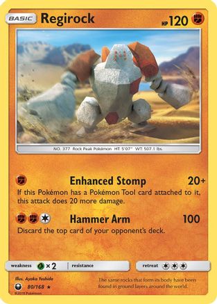 Regirock 80/168 - SM  Celestial Storm Reverse Holofoil-1