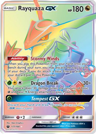 Rayquaza GX (Secret)/168 - SM  Celestial Storm Holofoil-1