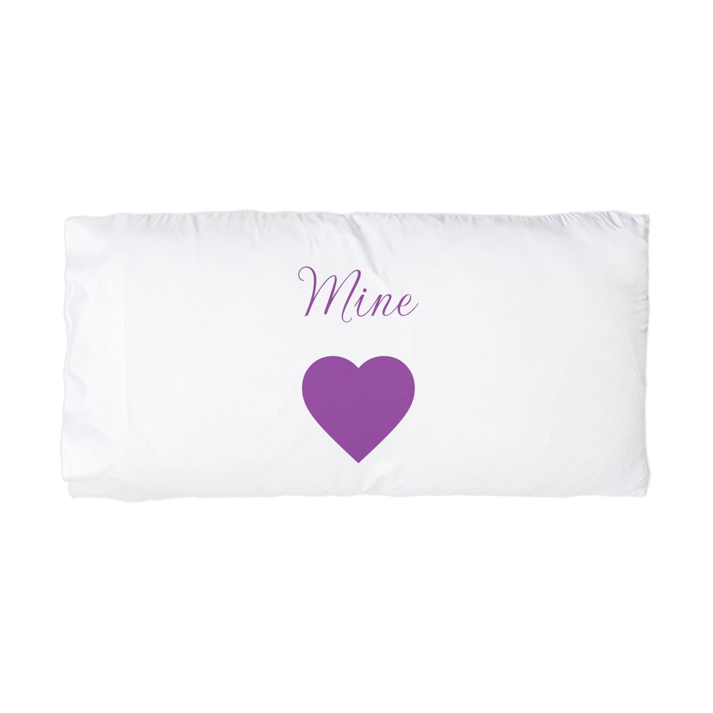 Microfiber Pillowcase - "Mine" Heart Design (White)