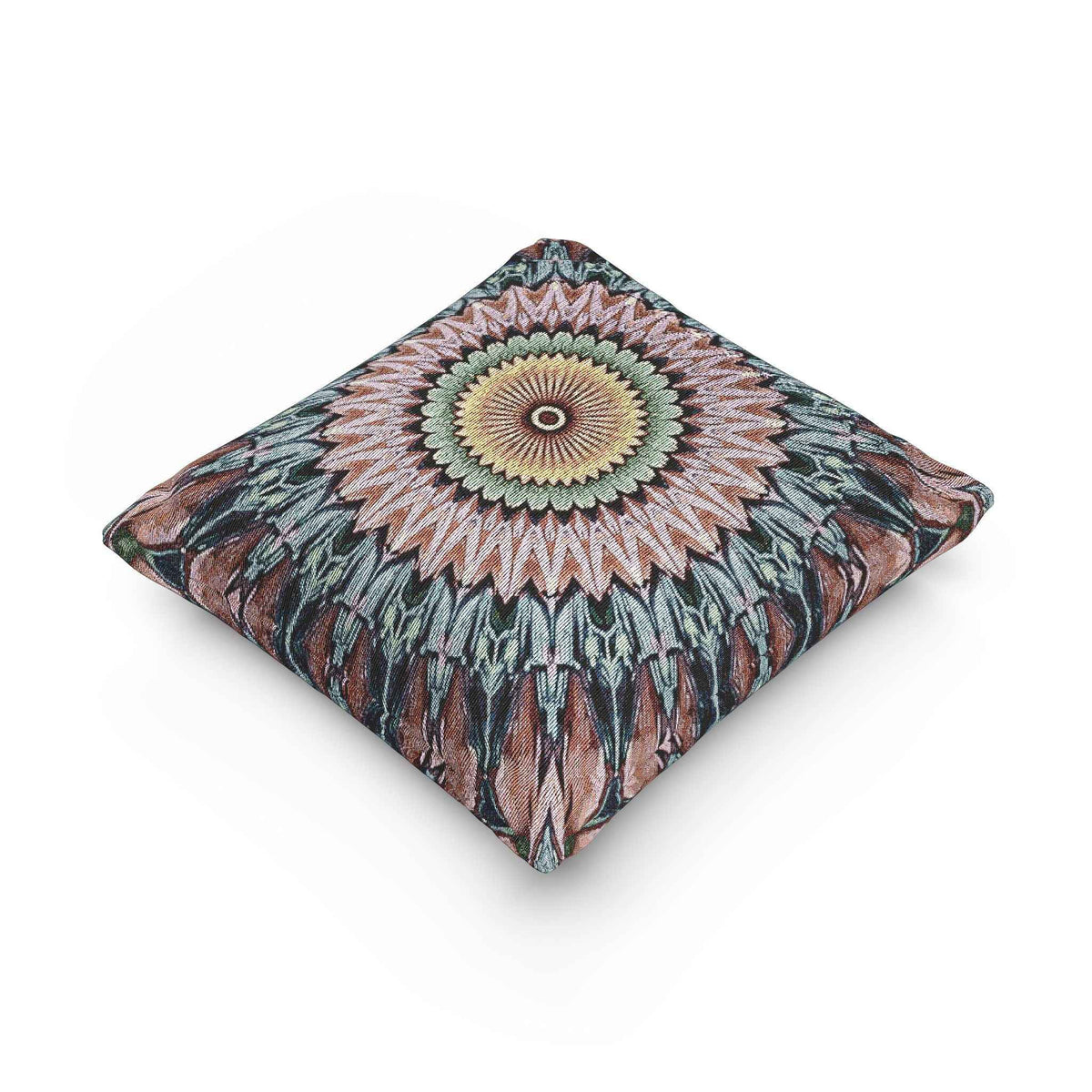 Mandala Sunburst Woven Pillow | Boho Geometric Decorative Cushion Cover-10