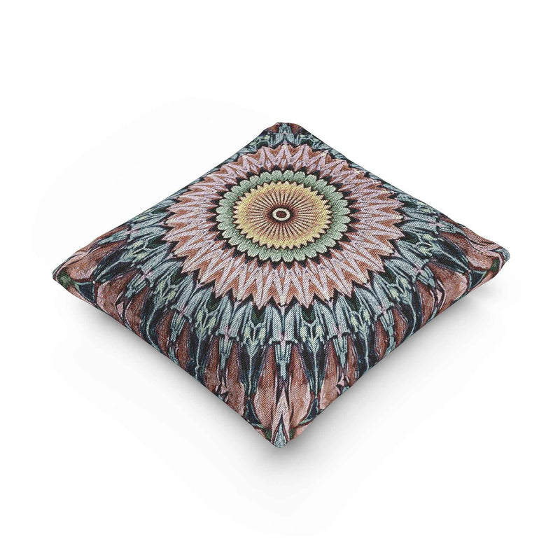 Mandala Sunburst Woven Pillow | Boho Geometric Decorative Cushion Cover-10