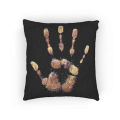 Metallic Handprint Woven Pillow | Boho Accent Throw Pillow-7