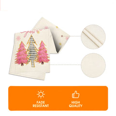 Christmas Table Runner - Snowflake & Tree Holiday Table Decoration-8
