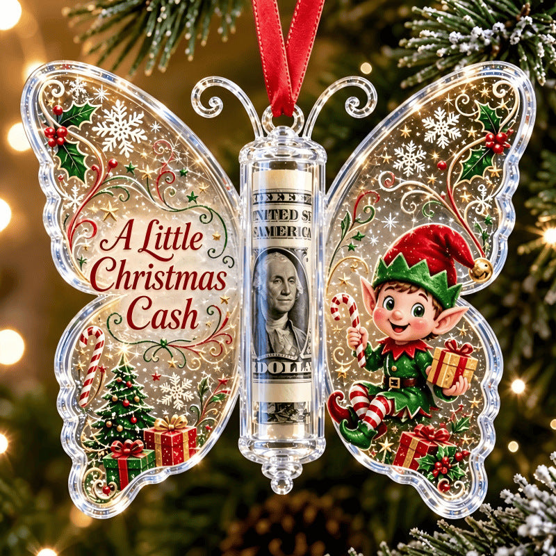 Christmas Butterfly Cash Gift Ornament-13