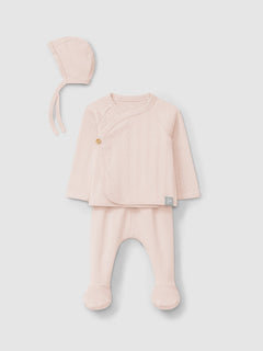 Three-piece ajour pattern set | Pink | Snug-1