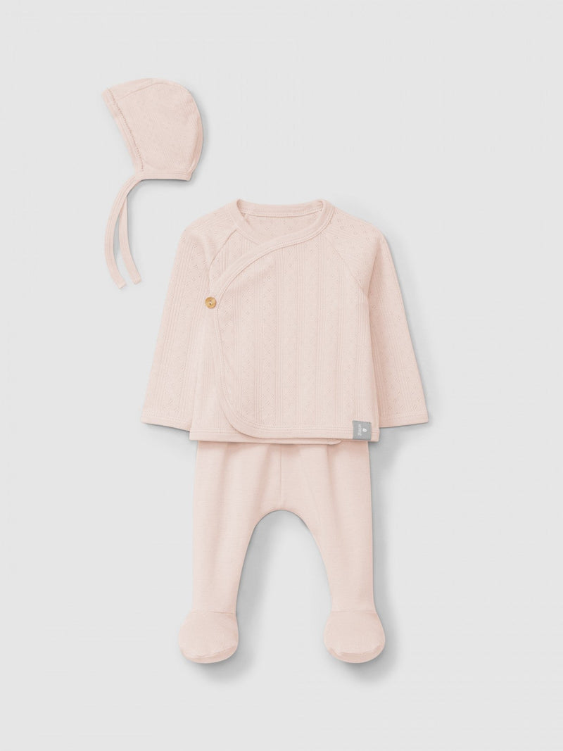Three-piece ajour pattern set | Pink | Snug-1