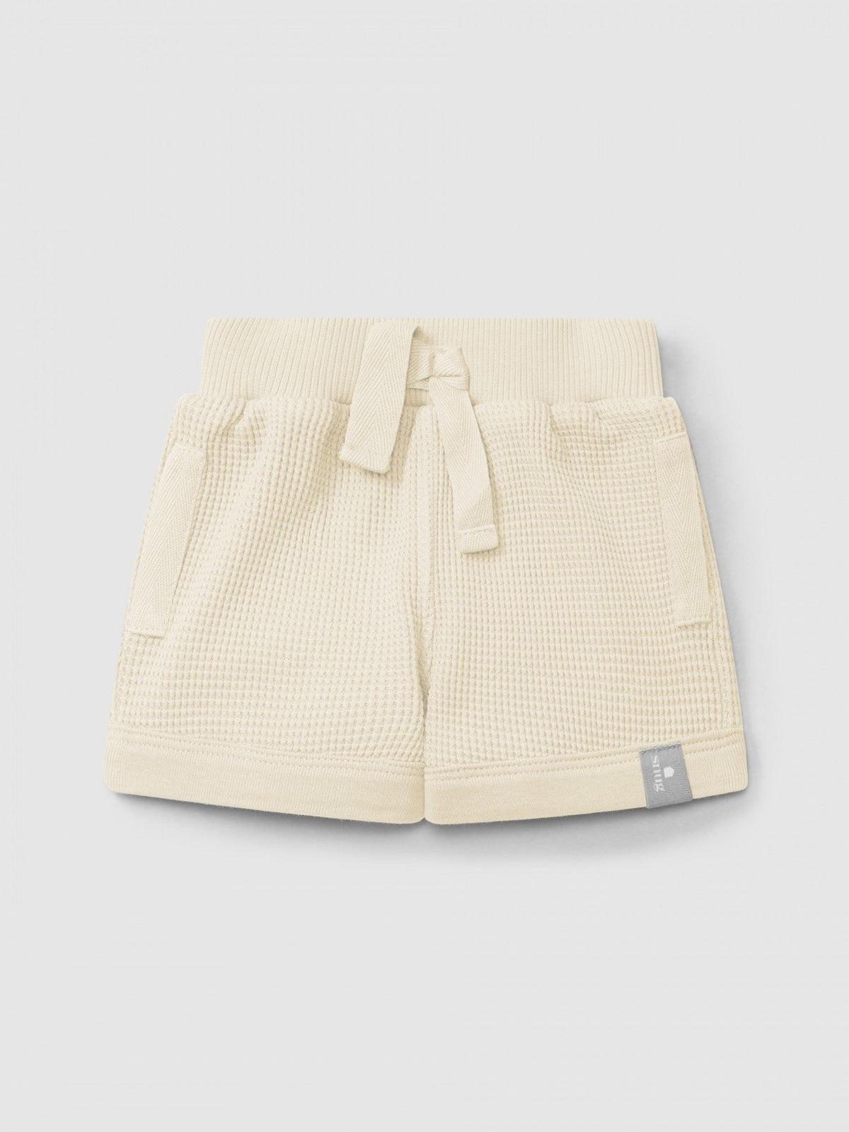Waffle weave pull-up shorts | Natural | Snug-1