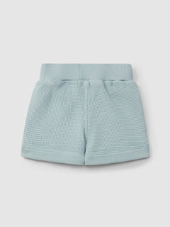 Waffle weave pull-up shorts | Mint Blue | Snug-2