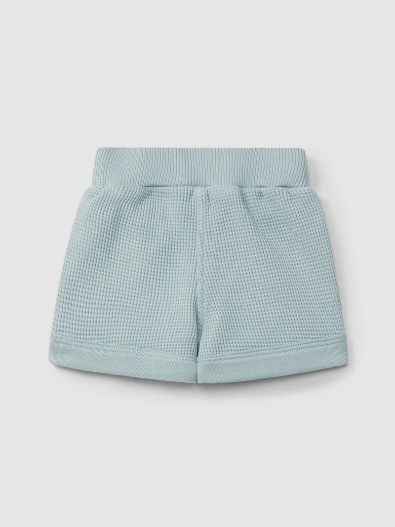 Waffle weave pull-up shorts | Mint Blue | Snug-2