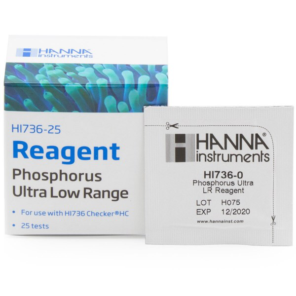 Réactif pour photomètre Checker Hanna Instruments pour phosphore, gamme ultra-basse, 25 tests HI736-25-1