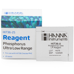 Réactif pour photomètre Checker Hanna Instruments pour phosphore, gamme ultra-basse, 25 tests HI736-25-1