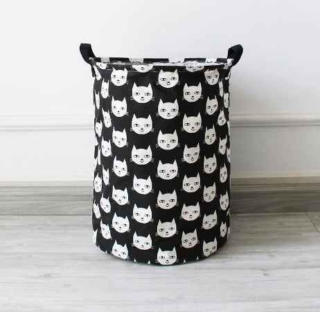 Black & White Cat Laundry Basket-3
