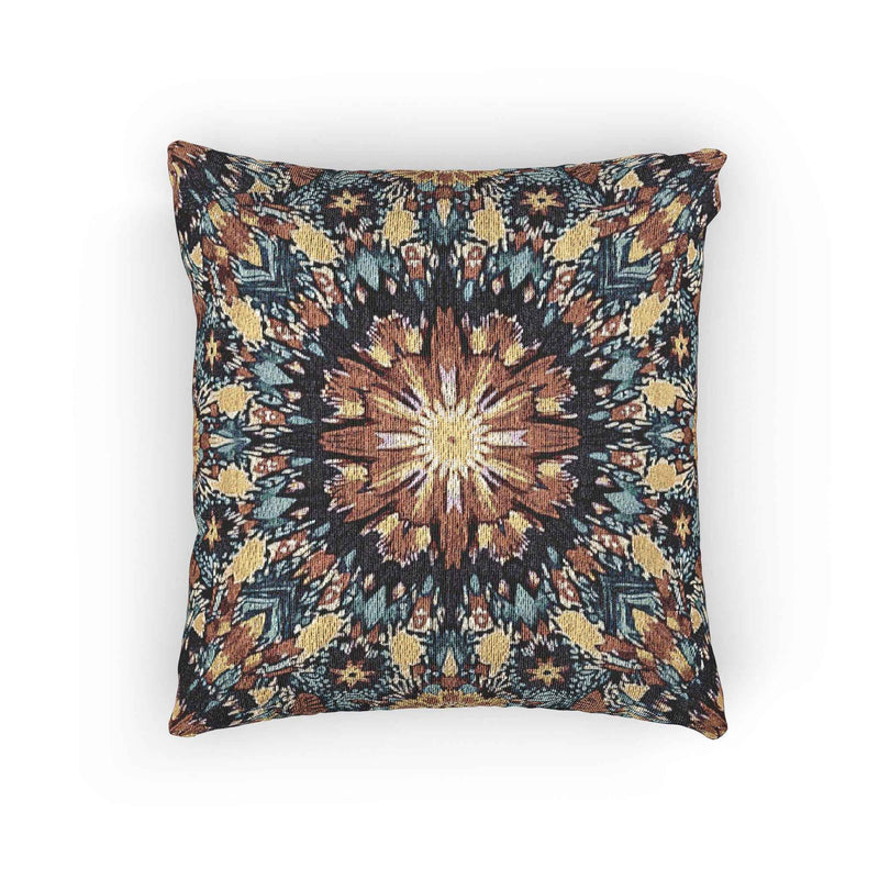 Geometric Mandala Woven Pillow | Boho Mosaic Throw Pillow-8