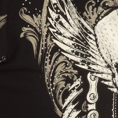 Women's Motorcycle Zip Up Hoodie with Rhinestone Skull & Wings-5