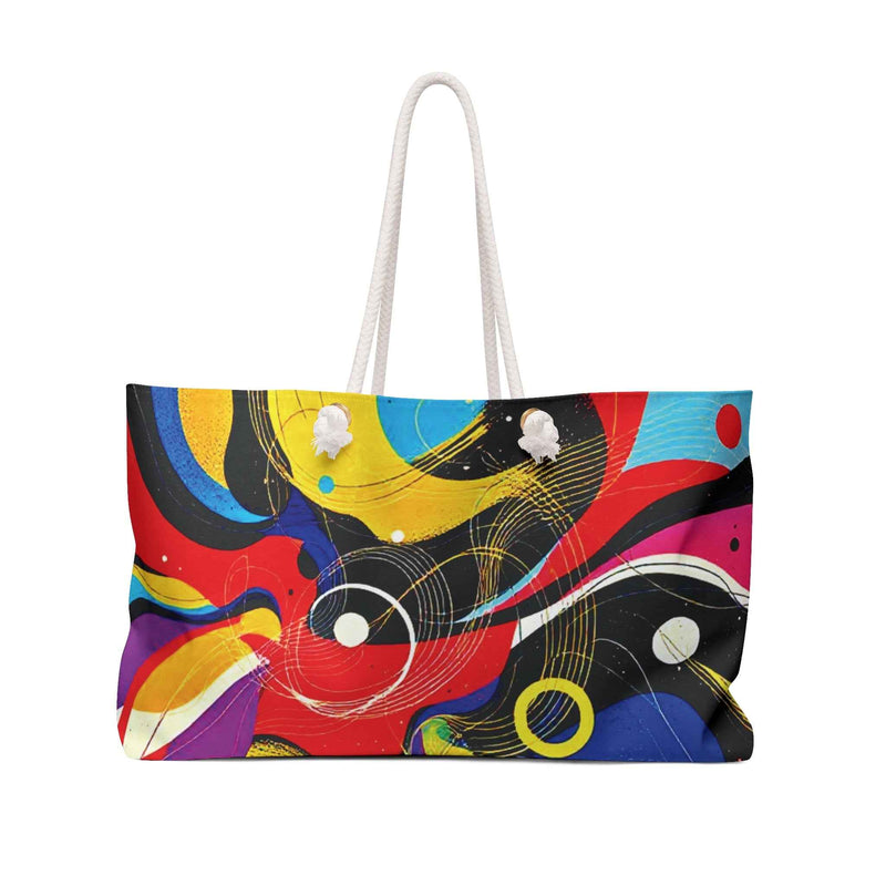 Abstract Colorful Swirl Weekender Bag | Bold Geometric Tote-1