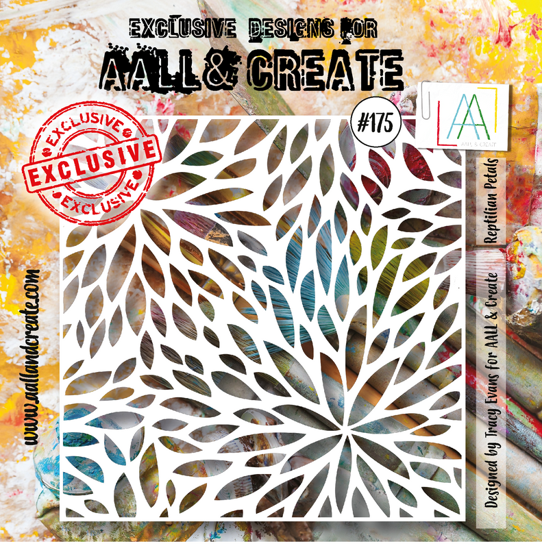 AALL et Create Pochoir 6"x6" - #175 - Pétales de reptile-1
