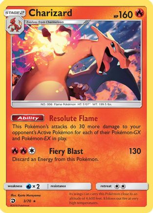Charizard 3/70 - Dragon Majesty Reverse Holofoil-1