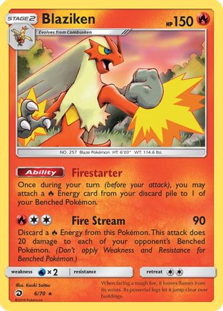 Blaziken 6/70 - Dragon Majesty Reverse Holofoil-1