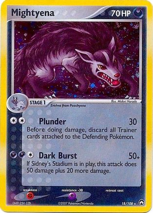 Mightyena - 18/108 (Cosmos Holo) - Deck Exclusives Holofoil-1